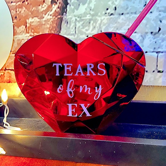 Geometric Heart “Tears of my Ex” Novelty Cup w/Straw - Picture 3 of 6